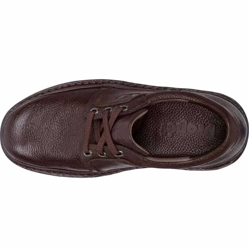 Propét Men's Villager Oxford Walking Shoe, Brown Grain, 10 2X-Wide
